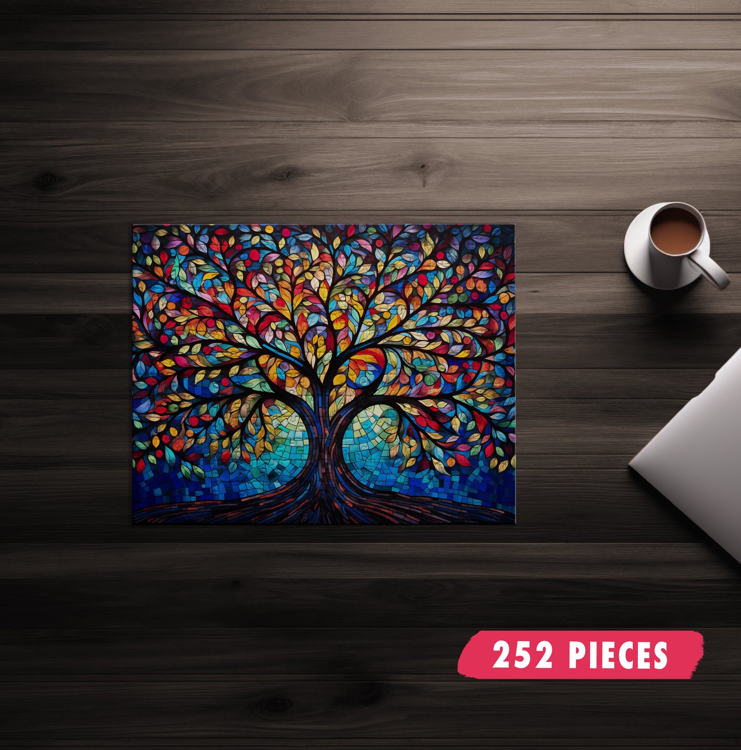 Tree of Life Mosaic Art Jigsaw Puzzle