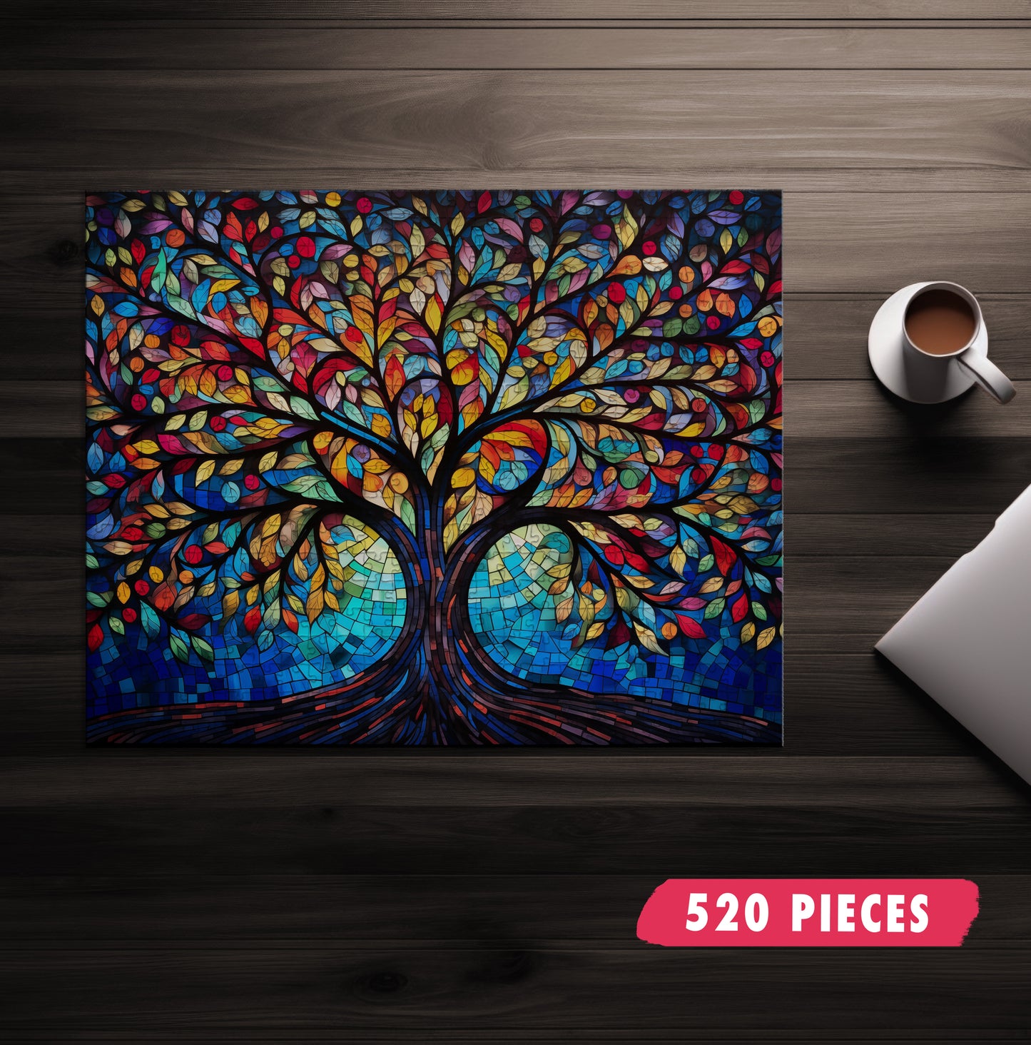 Tree of Life Mosaic Art Jigsaw Puzzle