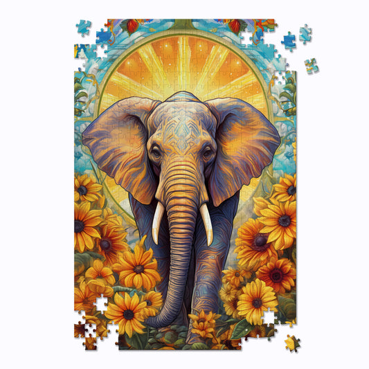 Sunflower Elephant Jigsaw Puzzle