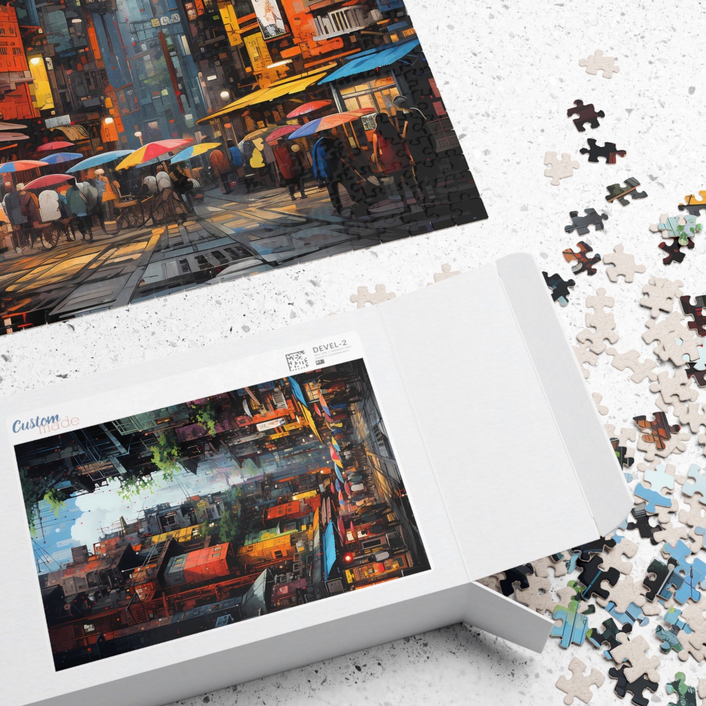 Vibrant Crowded City Jigsaw Puzzle